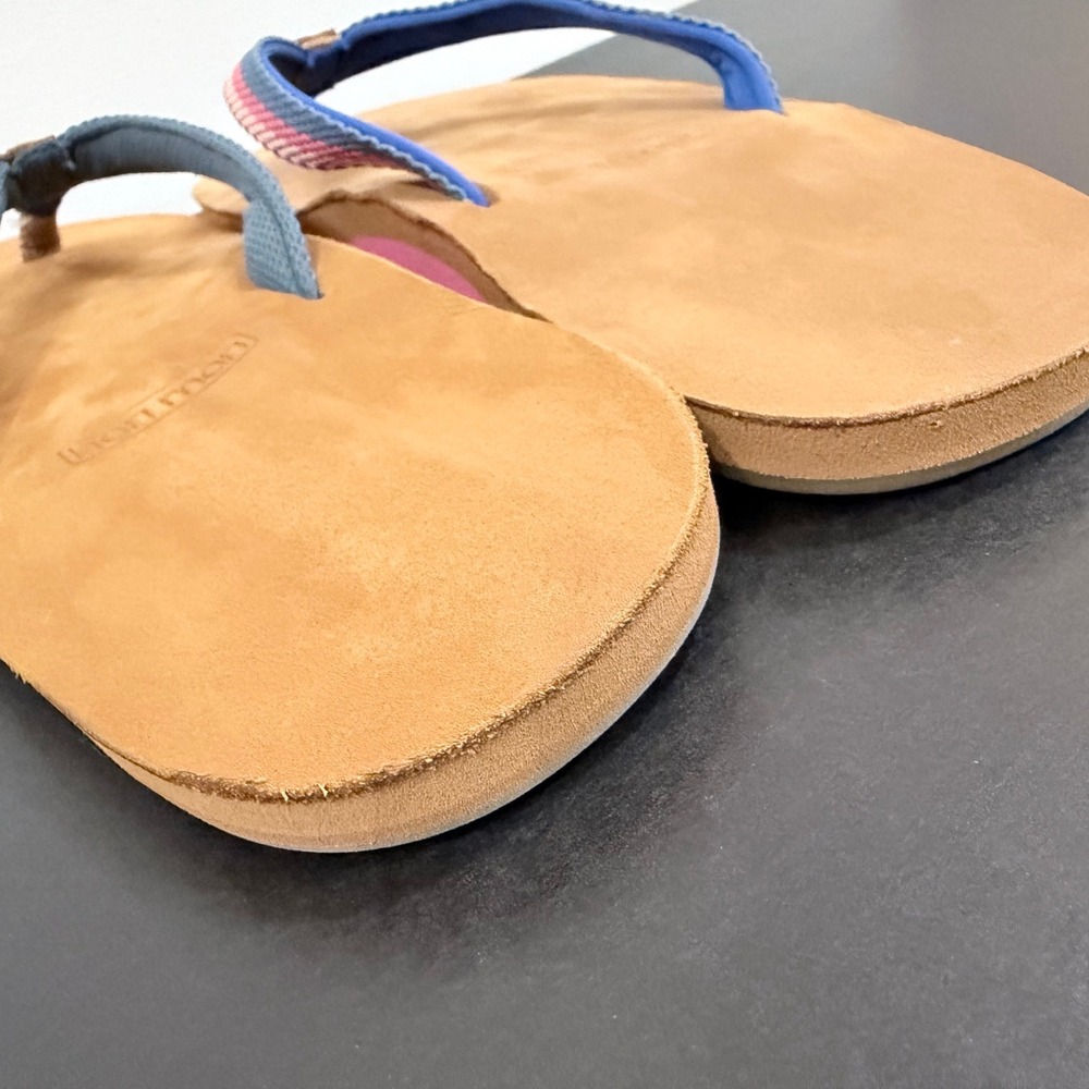 Hari Mari Scouts Breeze Flip Flop Women's Size 11 Chambray Blue Pink Stripe - Picture 3 of 6